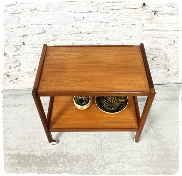 Trolley Desserte Roulante Vintage Scandinave en Teck