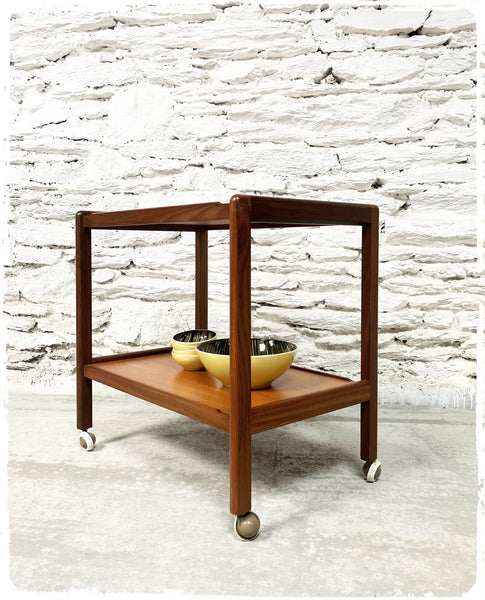 Trolley Desserte Roulante Vintage Scandinave en Teck