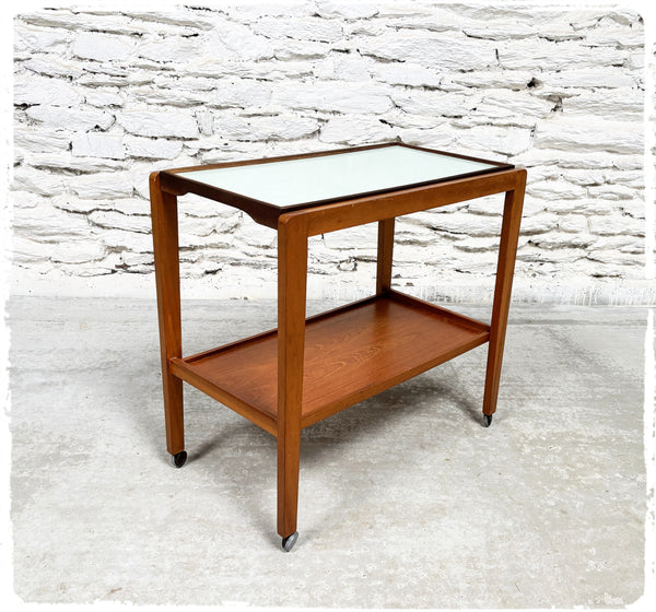 Trolley Desserte Roulante Vintage Scandinave en Teck et Formica