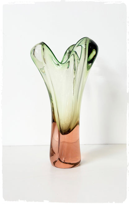 Vase Vintage Josef Hospodka pour Chřibská en Verre