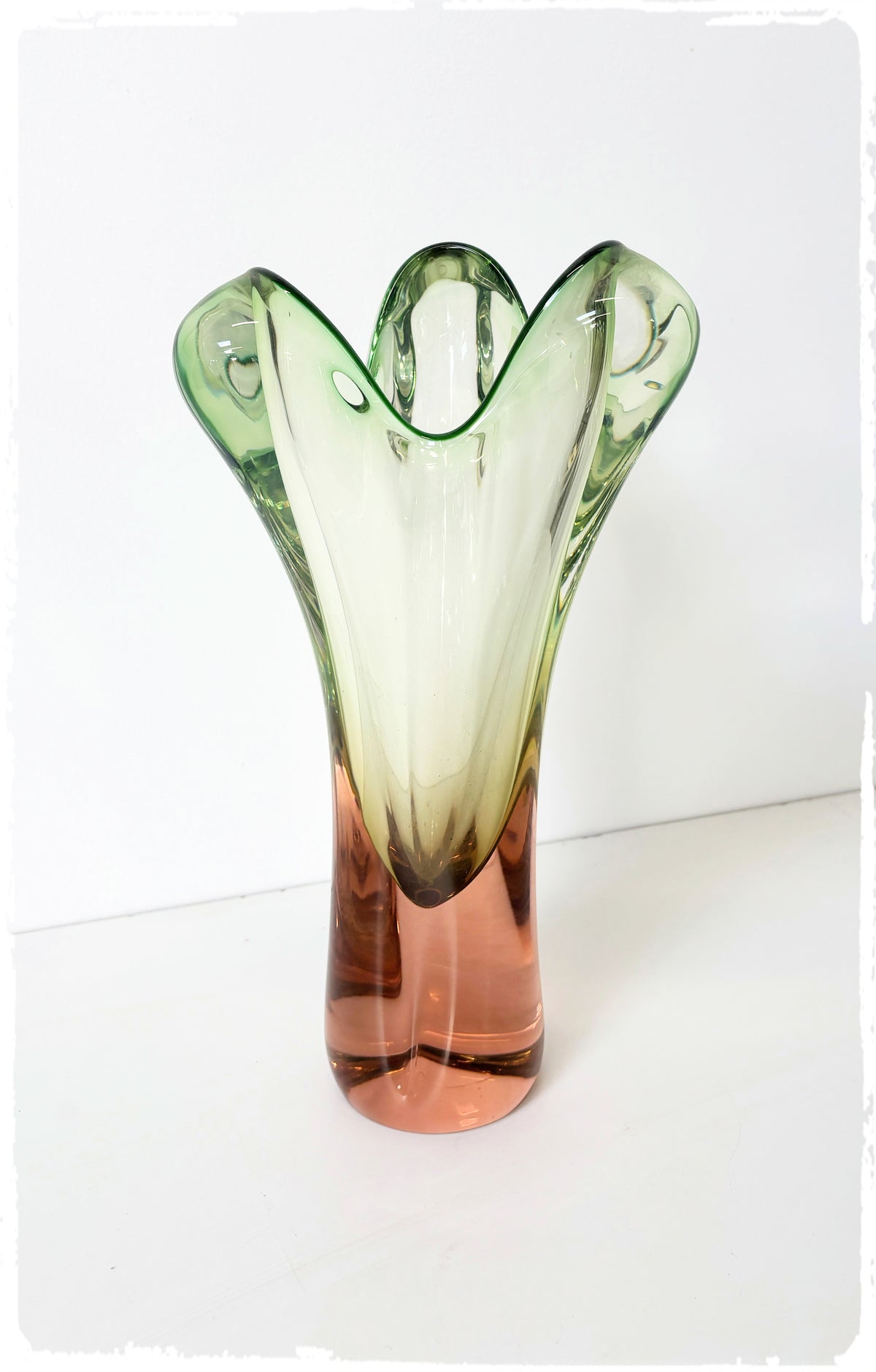 Vase Vintage Josef Hospodka pour Chřibská en Verre