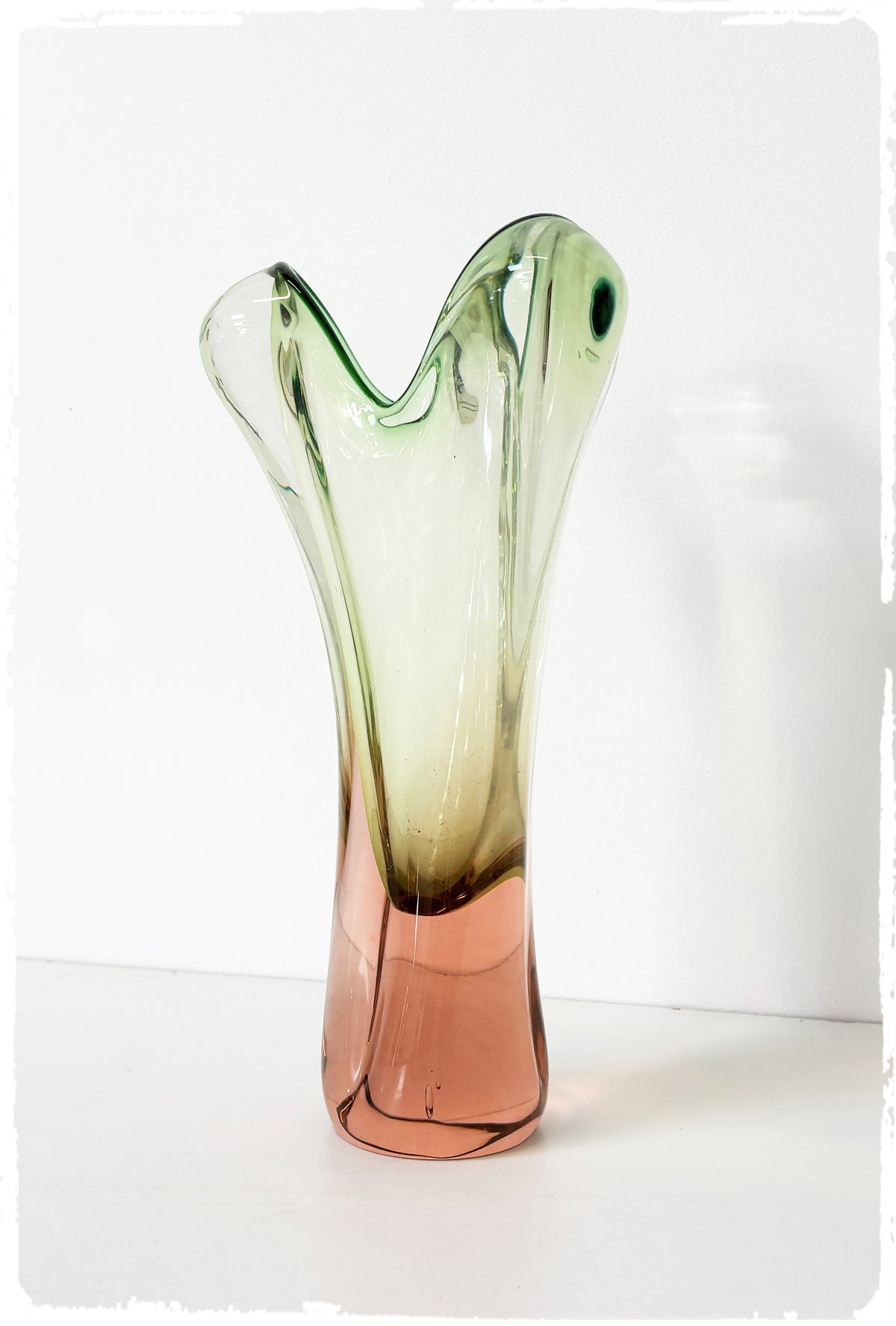 Vase Vintage Josef Hospodka pour Chřibská en Verre