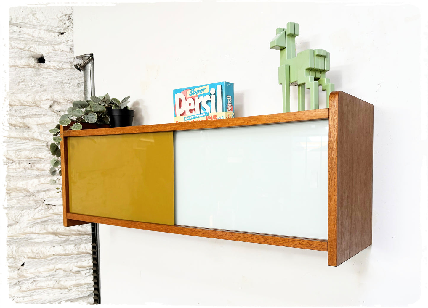 Vitrine Bibliothèque Rangement Mural Vintage