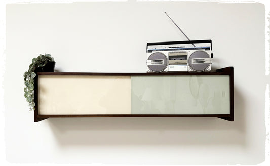 Vitrine Bibliothèque Rangement Mural XL Vintage