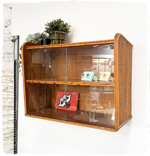 Vitrine Vintage en Rotin