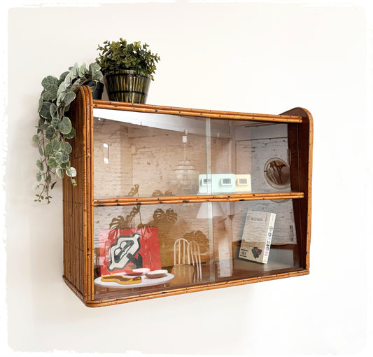 Vitrine Vintage en Rotin
