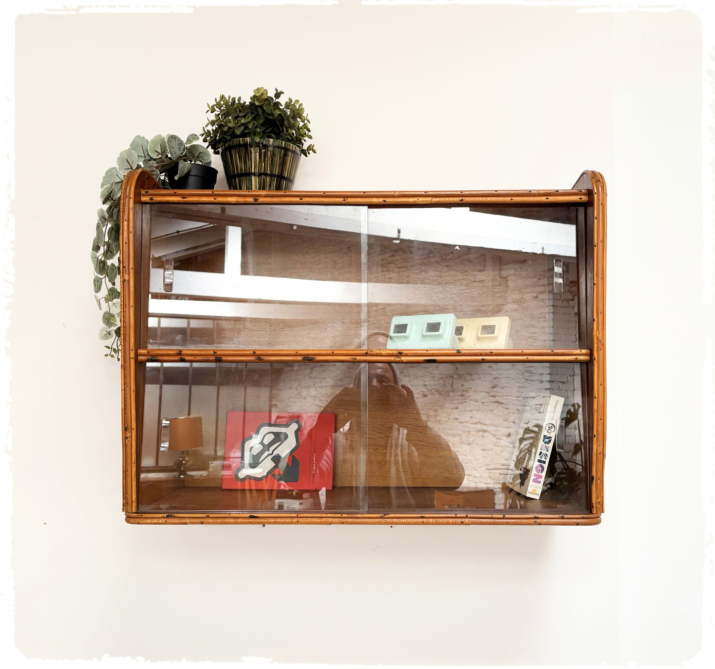 Vitrine Vintage en Rotin