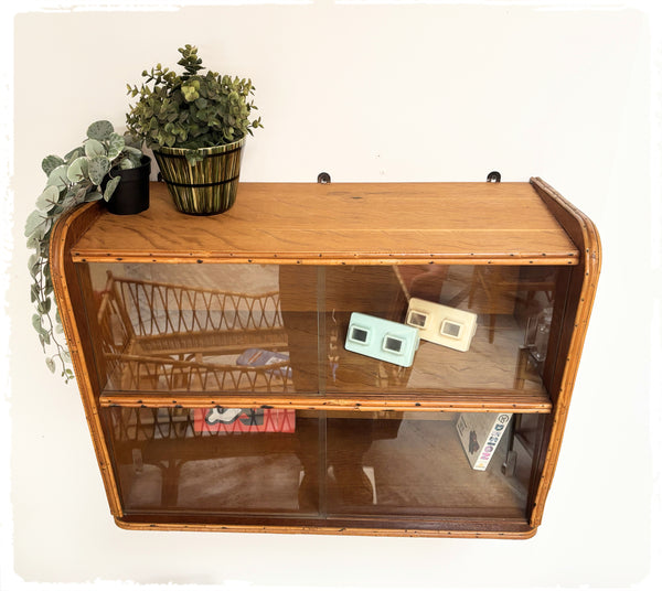Vitrine Vintage en Rotin
