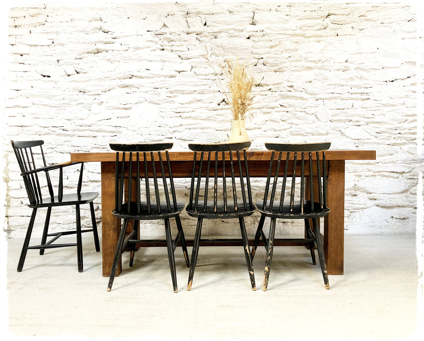 Ancienne Table de Ferme Vintage Bois Massif