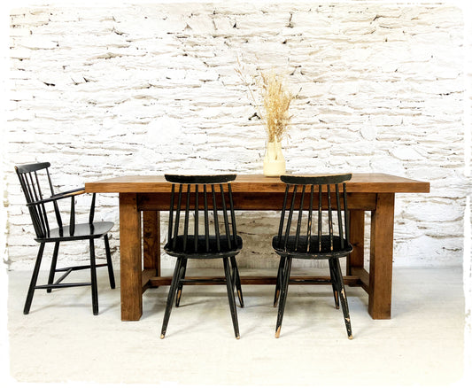 Ancienne Table de Ferme Vintage Bois Massif