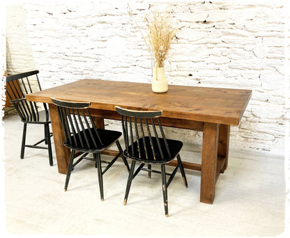 Ancienne Table de Ferme Vintage Bois Massif