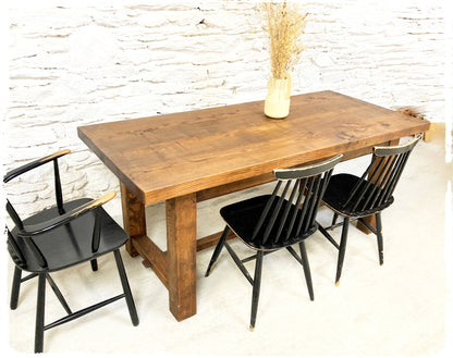 Ancienne Table de Ferme Vintage Bois Massif