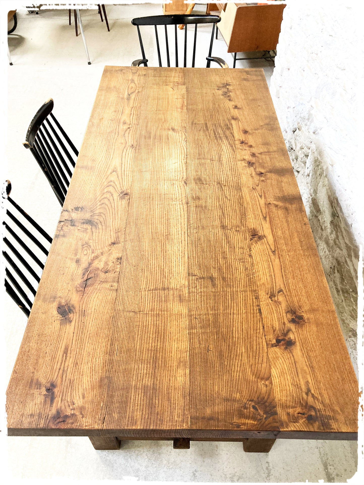 Ancienne Table de Ferme Vintage Bois Massif