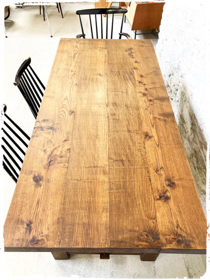 Ancienne Table de Ferme Vintage Bois Massif