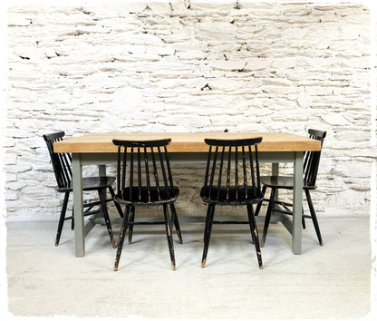 Ancienne Table de Ferme Vintage en Chêne Massif
