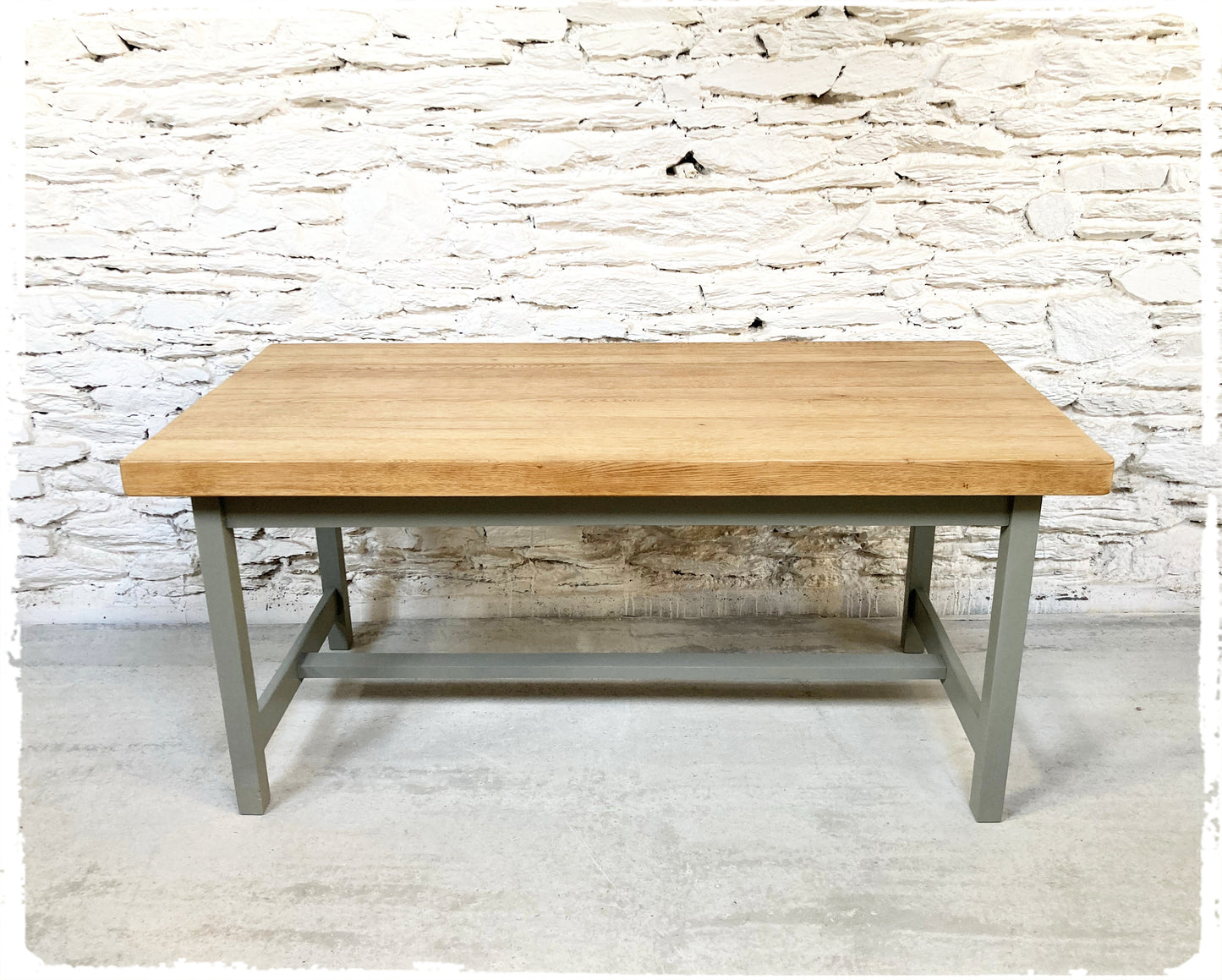 Ancienne Table de Ferme Vintage en Chêne Massif