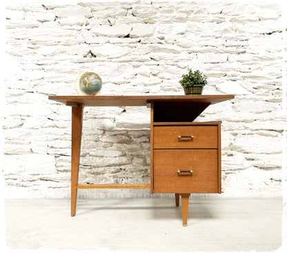 Bureau Vintage Tripode Forme Libre Années 50 Bois Doré