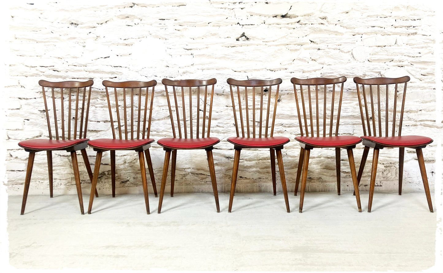 Suite de 6 Chaises Bistrot Vintage Baumann Sonate