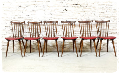 Suite de 6 Chaises Bistrot Vintage Baumann Sonate