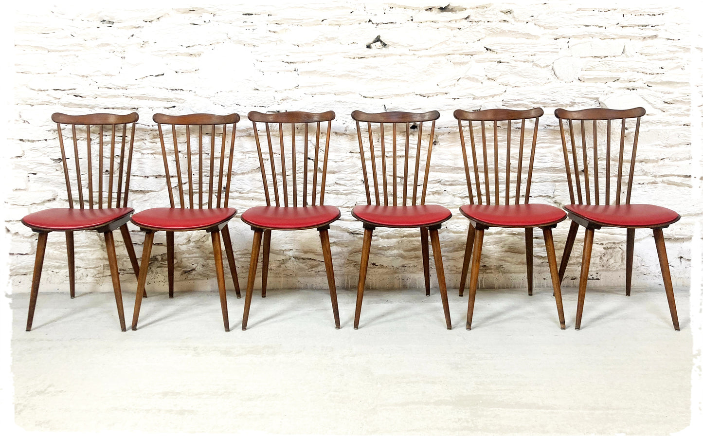 Suite de 6 Chaises Bistrot Vintage Baumann Sonate