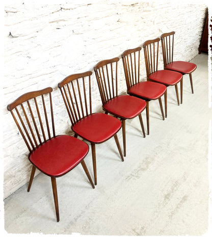 Suite de 6 Chaises Bistrot Vintage Baumann Sonate