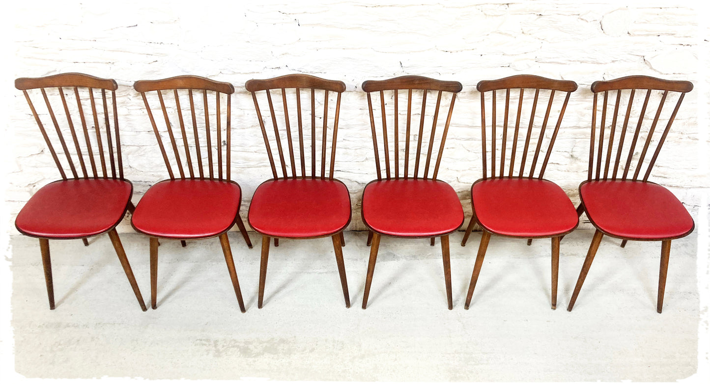 Suite de 6 Chaises Bistrot Vintage Baumann Sonate
