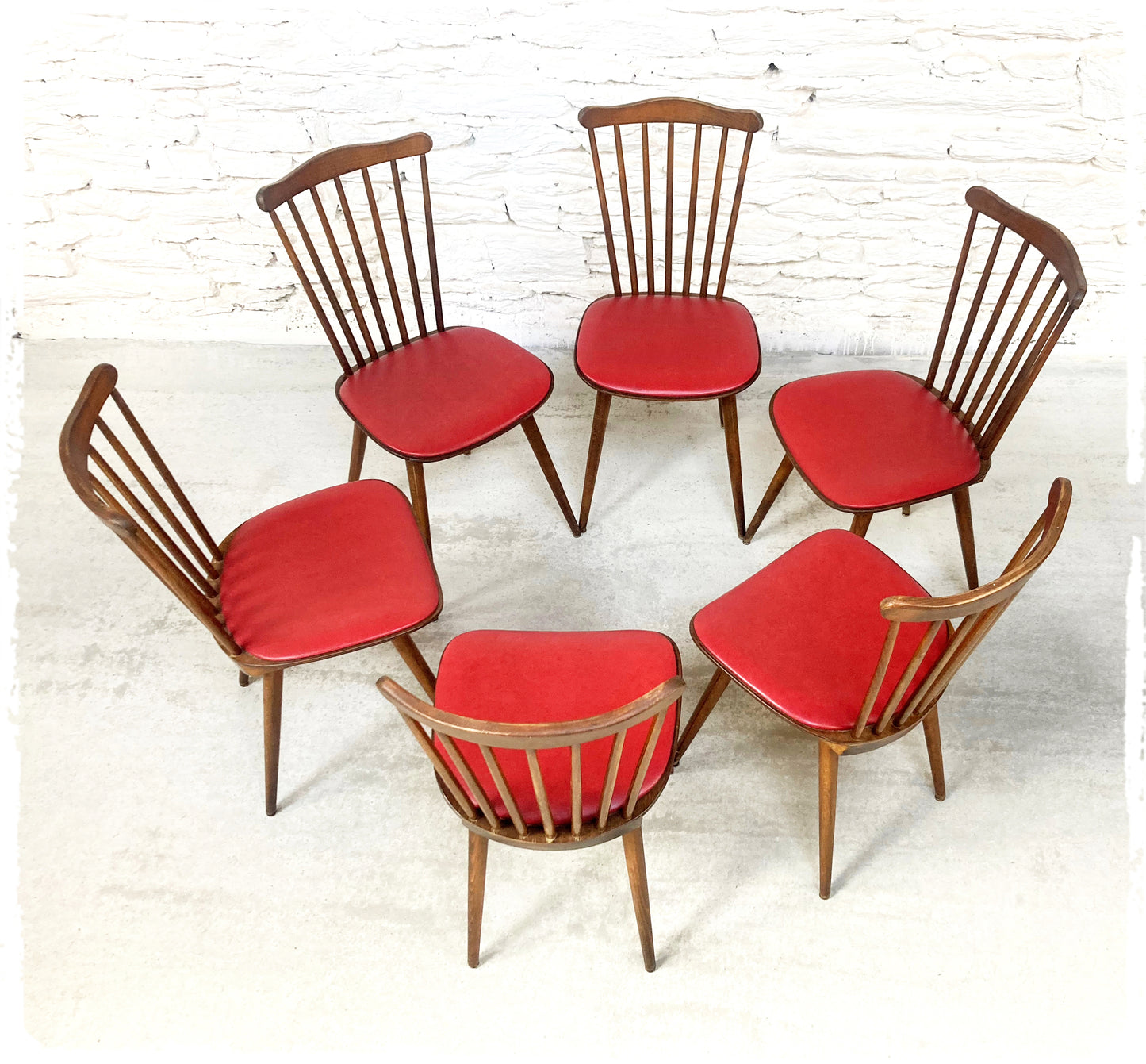 Suite de 6 Chaises Bistrot Vintage Baumann Sonate