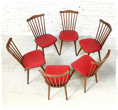 Suite de 6 Chaises Bistrot Vintage Baumann Sonate