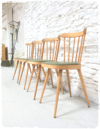 Chaises Vintage Baumann Modèle "740" Pieds Compas