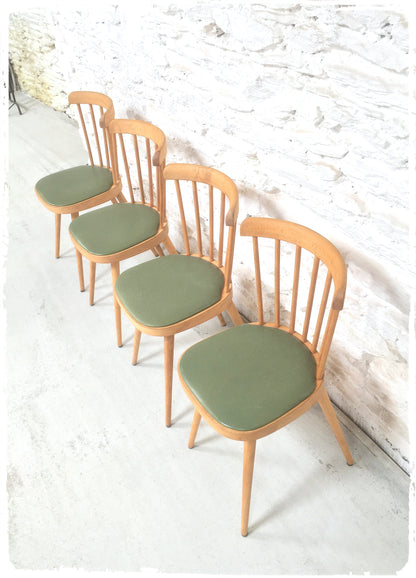 Chaises Vintage Baumann Modèle "740" Pieds Compas