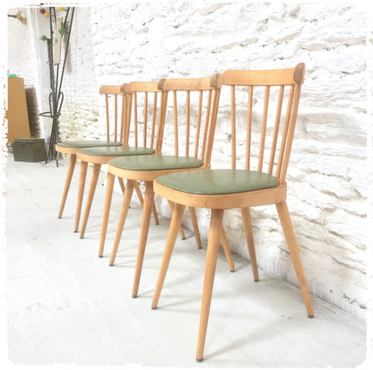 Chaises Vintage Baumann Modèle "740" Pieds Compas