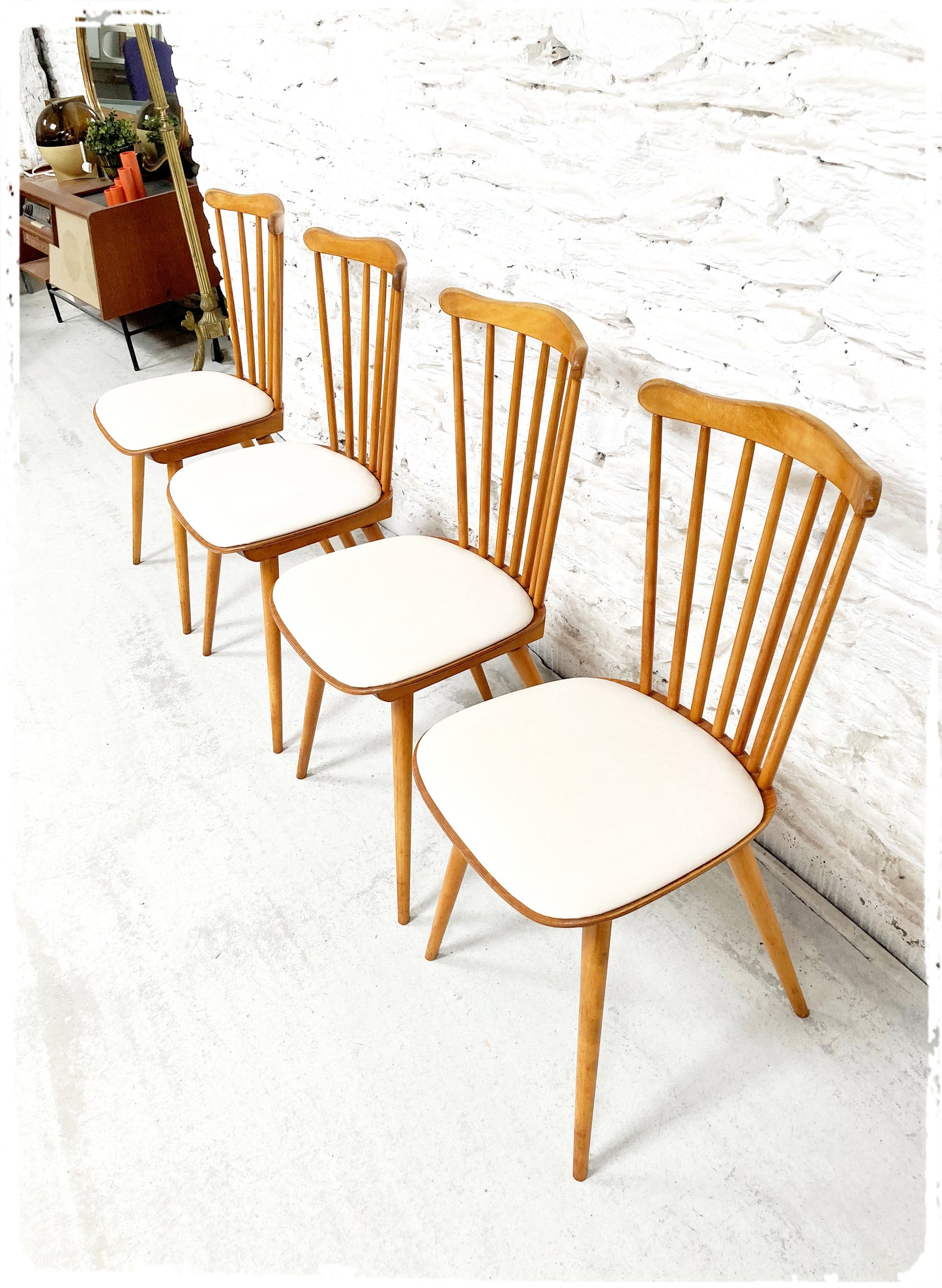 Chaises Bistrot Vintage Baumann Sonate Pieds Compas