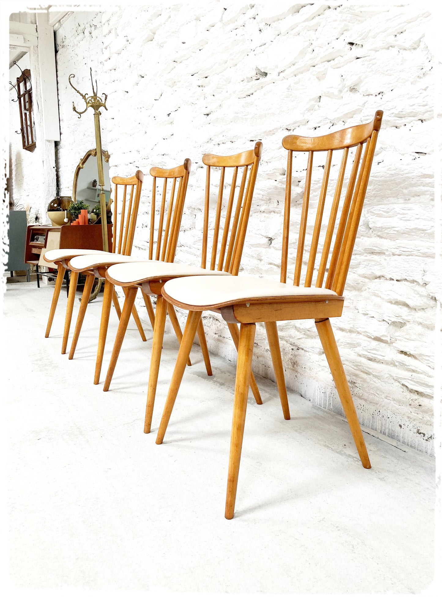 Chaises Bistrot Vintage Baumann Sonate Pieds Compas