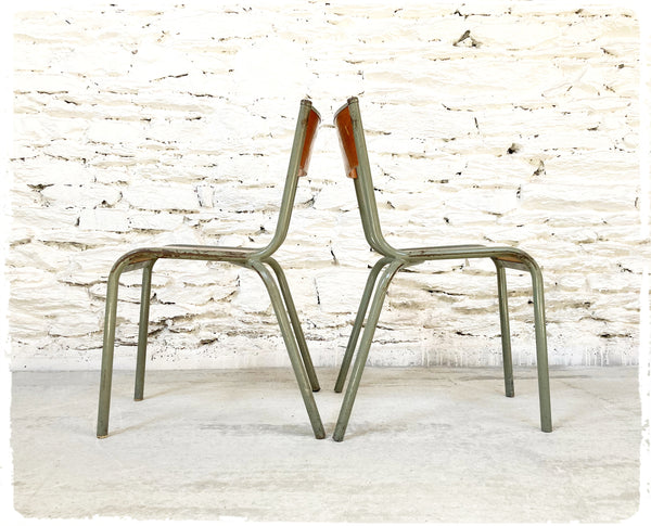 Paire de Chaises d’Ecole Vintage Mullca