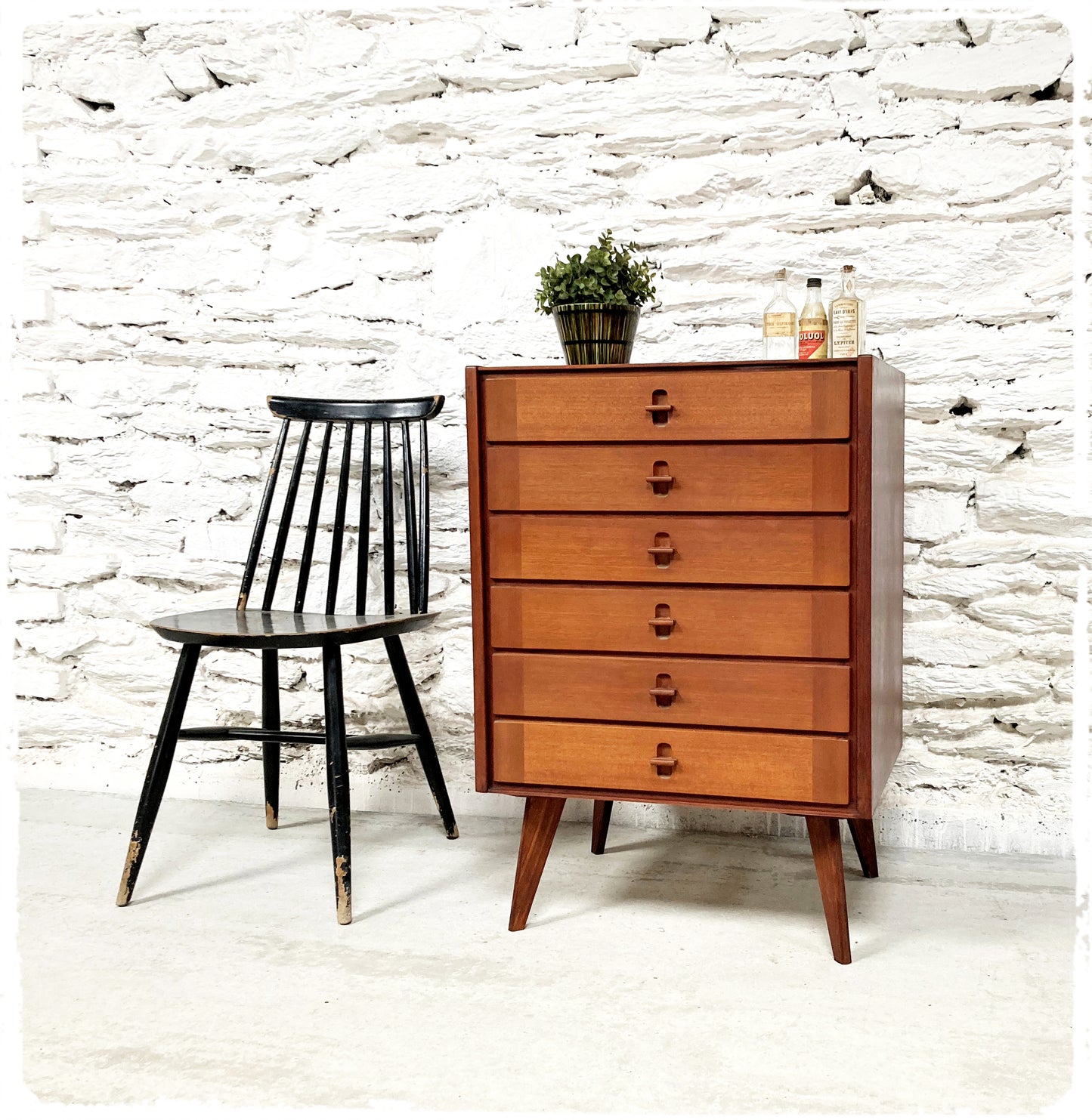 Commode Chiffonnier Vintage Pieds Compas Krakowskie Fabryki Mebli