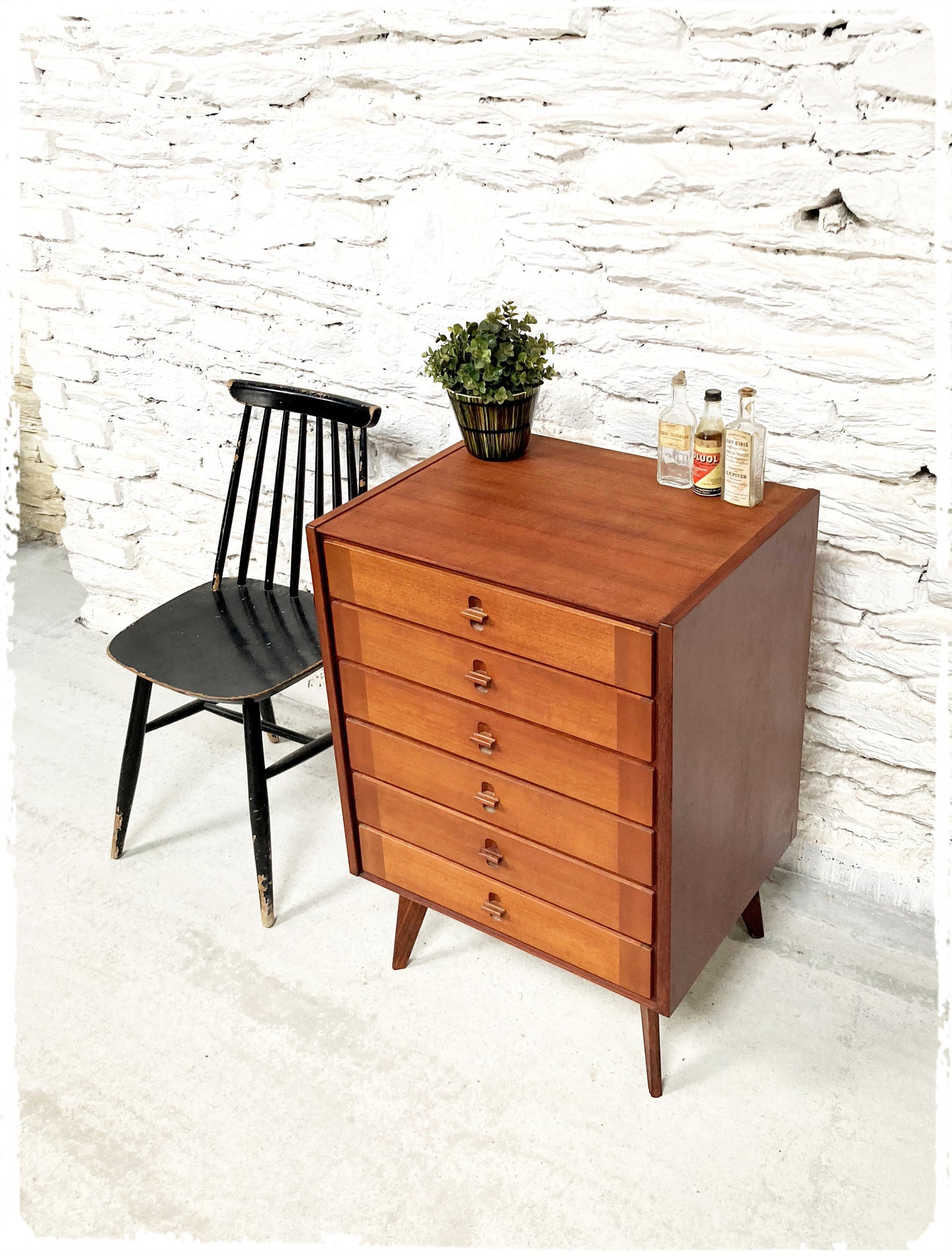 Commode Chiffonnier Vintage Pieds Compas Krakowskie Fabryki Mebli