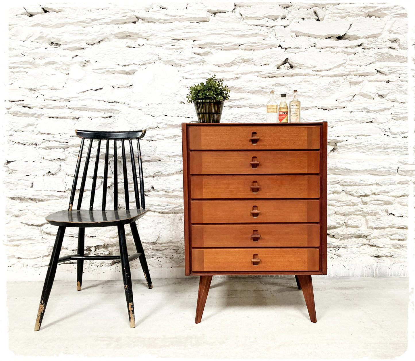 Commode Chiffonnier Vintage Pieds Compas Krakowskie Fabryki Mebli