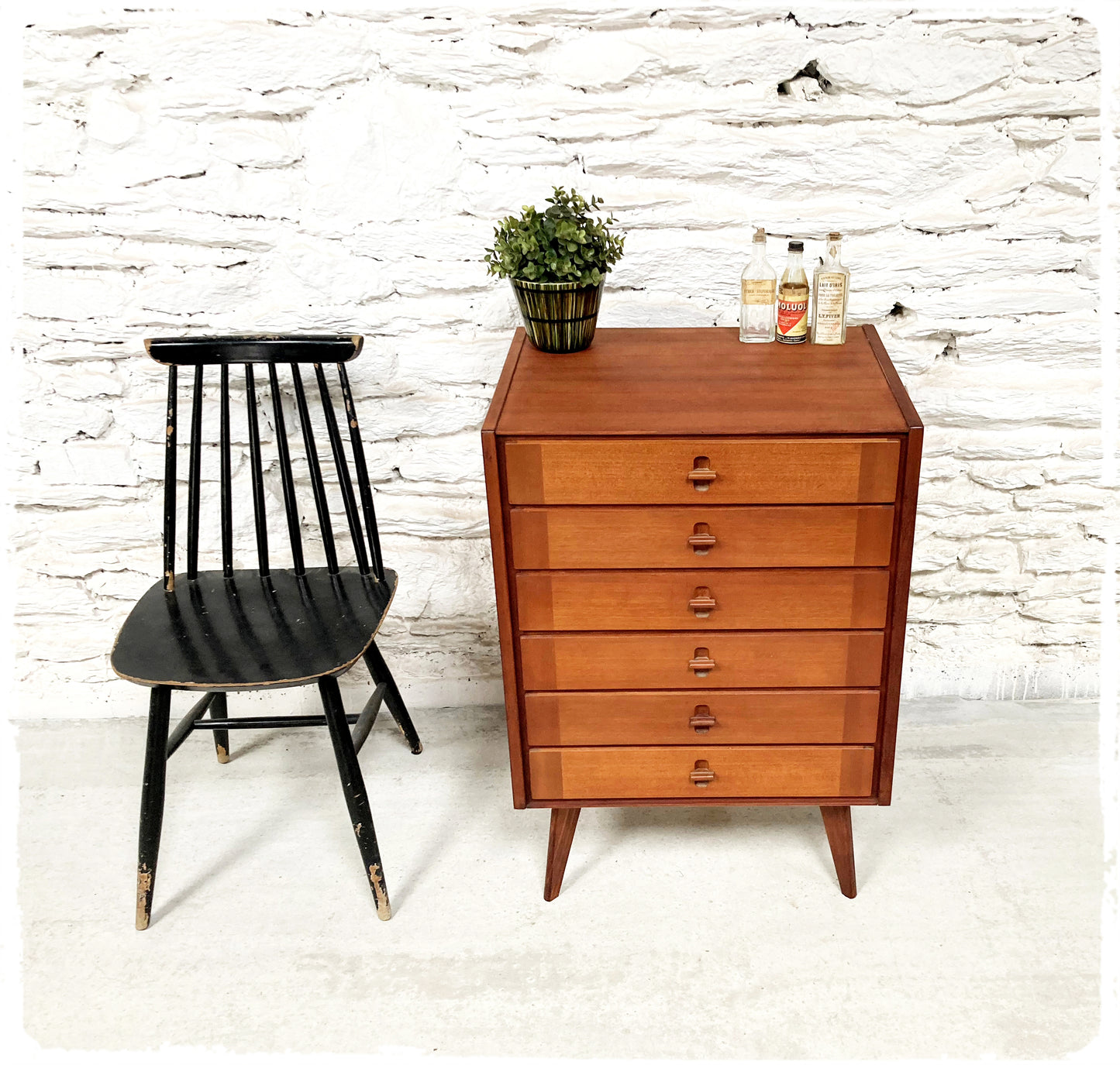 Commode Chiffonnier Vintage Pieds Compas Krakowskie Fabryki Mebli
