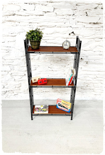 Étagère Petite Bibliothèque Vintage en Métal et Bois Style String