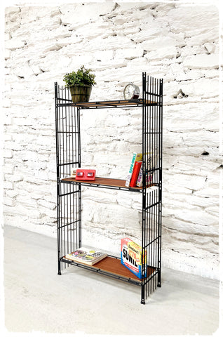 Étagère Petite Bibliothèque Vintage en Métal et Bois Style String