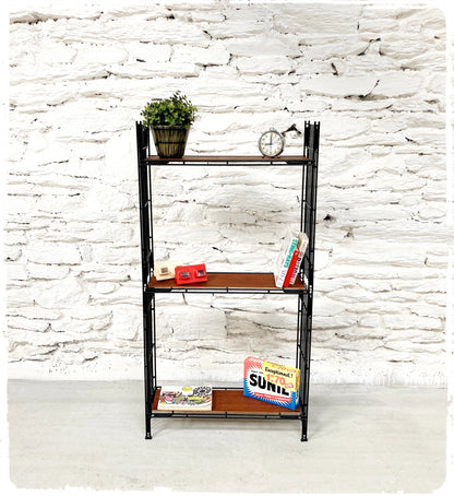 Étagère Petite Bibliothèque Vintage en Métal et Bois Style String