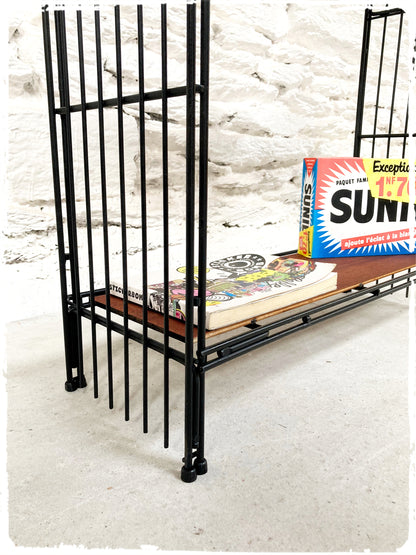 Étagère Petite Bibliothèque Vintage en Métal et Bois Style String