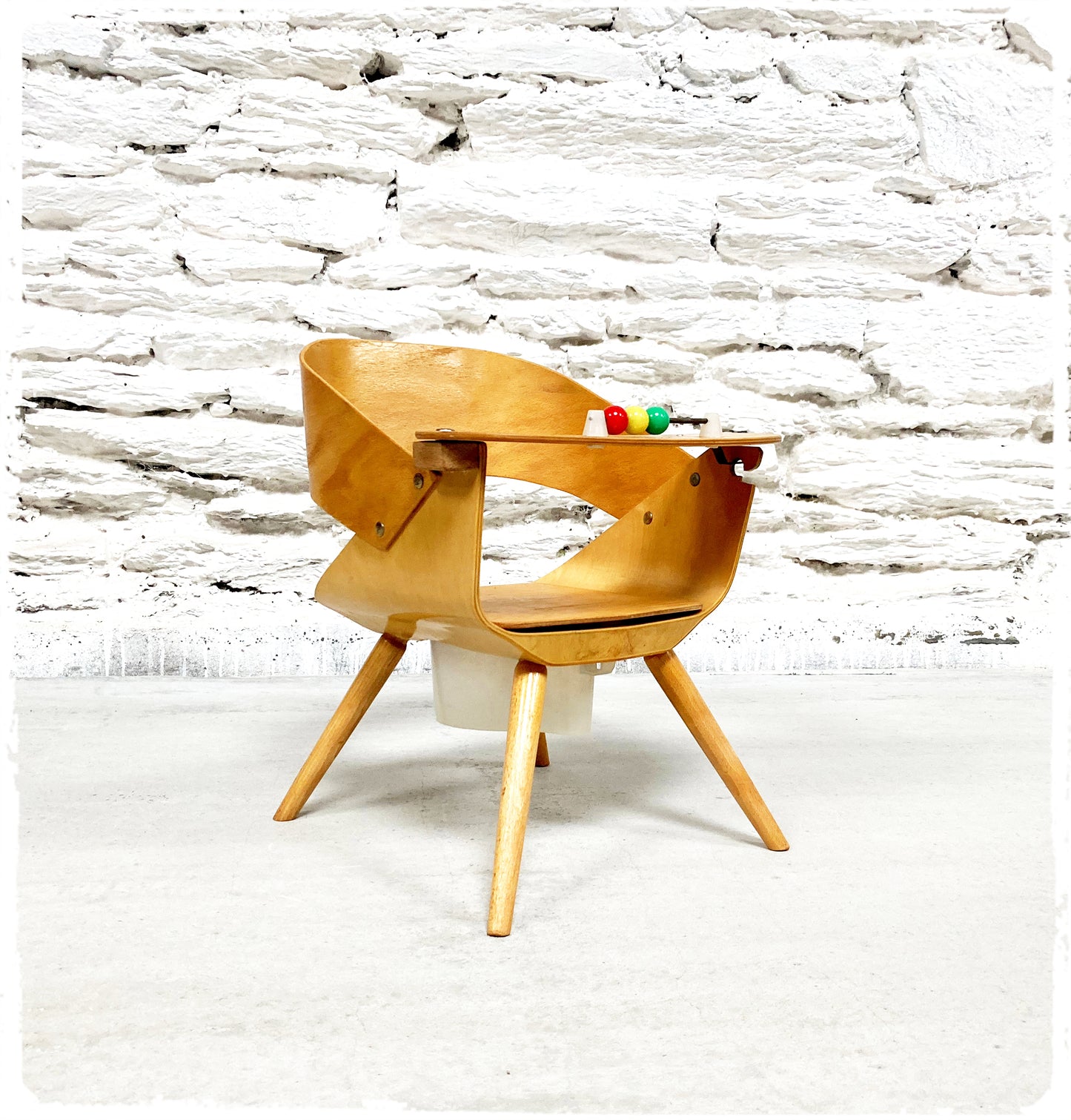 Fauteuil Enfant Vintage Baby Coquille Baumann Pieds Compas