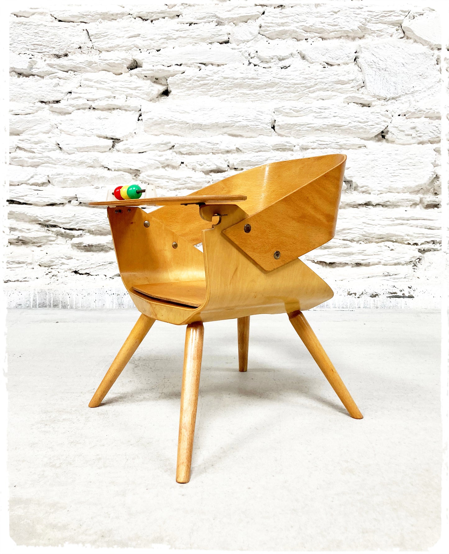 Fauteuil Enfant Vintage Baby Coquille Baumann Pieds Compas