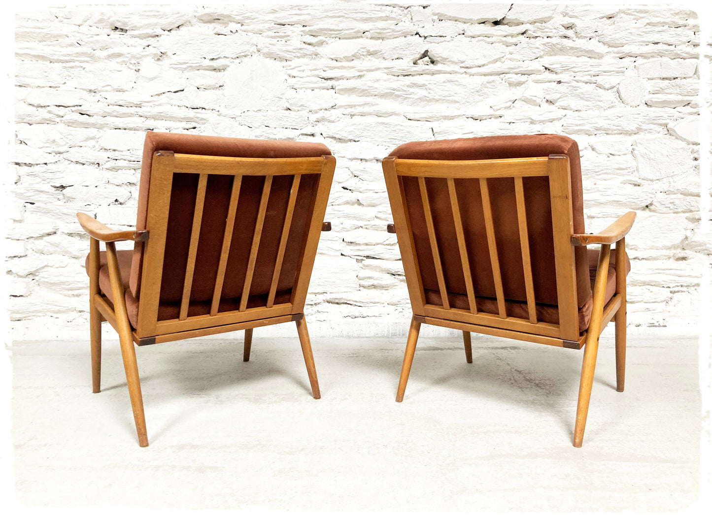 Fauteuil Vintage Thonet Accoudoirs Boomerang Pieds Compas