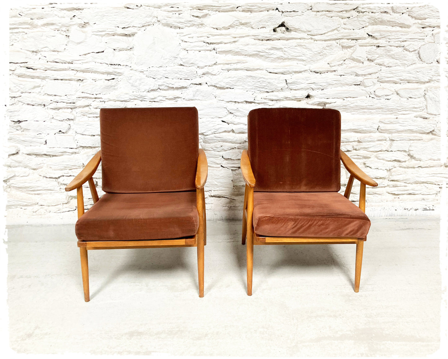 Fauteuil Vintage Thonet Accoudoirs Boomerang Pieds Compas