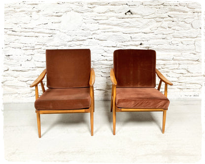 Fauteuil Vintage Thonet Accoudoirs Boomerang Pieds Compas