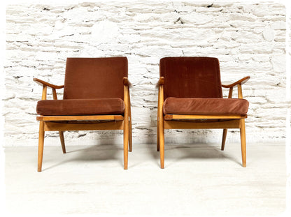 Fauteuil Vintage Thonet Accoudoirs Boomerang Pieds Compas