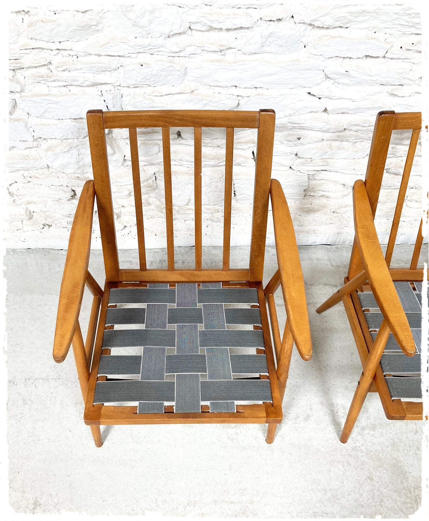Fauteuil Vintage Thonet Accoudoirs Boomerang Pieds Compas