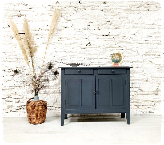 Grand Buffet Parisien Bas Vintage Gris Foncé